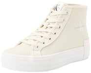 Calvin Klein Jeans Baskets Vulcanisées Femme Compensées, Blanc (Creamy White/Eggshell), 41