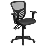 Flash Furniture Nicholas Fauteuil de Bureau Ergonomique pivotant Multifonction avec accoudoirs réglables Noir