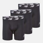 New Balance Premium 6" Boxer Briefs med Fly - 3 Pakke, Str. S, Herre, Svart - Komfort og støtte til trening