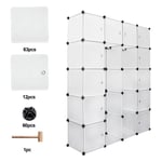 Swanew - einfeben Armoires Pliantes Système D'étagères Armoire avec une Boucle Ronde en Plastique pour Stockage Vêtements - 20 grilles blanc