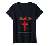 Womens No Other Name But JESUS – Acts 4:12 Christian Bible Verse V-Neck T-Shirt