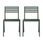 NINE - 19 Outdoors - Stacking Chair Set of 2, Green - Matstolar utomhus - Butterfield Brothers - Grön - Metall