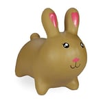 Relaxdays Bouncing Hopper Rabbit, Incl. Pump, for Children from 3 Years, BPA-Free, Inflatable Toy, 53x49x21 cm, Brown