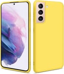 Hsp Coque Jaune Compatible Avec Samsung Galaxy S21 5g | Étui En Silicone Tpu De Qualité Supérieure | Pour Le Chargement À Induction | Résistant Aux Rayures Et Aux Chocs | Surface Mate | Mince