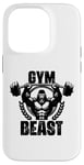 Coque pour iPhone 14 Pro Gym Beast Gorilla Haltérophilie Citation Gym Fitness