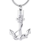 Anchor Urn Necklaces for Ashes, Stainless Steel Navigation Keepsake Cremation Urn Pendant Jewelry of Loved Ones Memorial