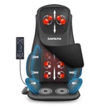 Snailax Siège Massant Shiatsu amélioré avec Chaleur, Masseur De Siège de Chaise avec compression pétrissage vibration, Coussin de massage pour le dos cou épaule, Cadeaux