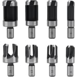 Ahlsen - 8 Pièces Fraise à Bouchonner Bois, Mèche à Bouchon Bois 6 mm/10 mm/13 mm/16 mm, Acier Carbone Bois Plug Perceuse pour le Travail du Bois,