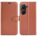 Asus Zenfone 9 5G - Læder cover / pung - Brun