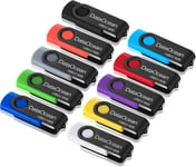 Lot de 10 Clé USB 16 Go DataOcean USB 2.0 Flash Drive Stockage Rotation Disque Mémoire Stick (10 X 16Go Mélanger Les Couleurs)