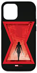 Coque pour iPhone 14 Marvel Black Widow Icon Red Sablier Natasha Romanoff Noir