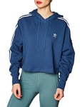 Adidas Cropped Hood Sweatshirt - Night Marine/White, 50