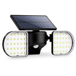 OUSFOT IP65 Projecteur LED extérieur avec panneau solaire LED extérieur avec détecteur de mouvement 2 200 mAh 360 ° réglable lumières solaires extérieures pour jardin mural