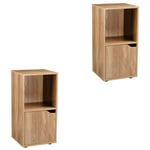 Calicosy - casâme - Tables de chevet 2 cases décor bois 1 porte - lot de 2