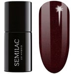 Semilac Vernis à ongles gels semi-permanents UV 393 Sparkling Black Cherry 7ml
