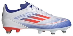 adidas F50 League Football Boots Firm Ground Chaussures, Cloud White/Solar Red/Lucid Blue, 28.5 EU