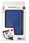 nintendo dsi flip and play protector etui coque rangement + stylet bleu fonce