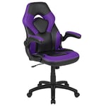 Flash Furniture X10 Gaming Chair Racing Office Ergonomic Computer PC Adjustable Swivel Chair with Flip-up Arms, Purple/Black LeatherSoft