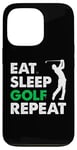 Coque pour iPhone 13 Pro Eat Sleep Golf Repeat, Golf Tshirt for Women, Men, Golf Tee