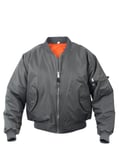 Rothco MA-1 Bomberjacka / Pilot Jacka (Dark Grey, 2XL) 2XL Dark Grey