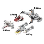 MOC Star Wars Luke Skywalker's X/Y/A/B-Wing Fighter Building Set Spaceship Model