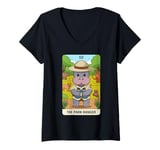 Womens Baby Pgymy Hippo Tarot Card The Park Ranger Hippopotamus V-Neck T-Shirt