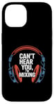 Coque pour iPhone 14 Casque DJ ingénieur du son studio de mixage amateur de musique