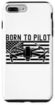 iPhone 7 Plus/8 Plus Born To Pilot Drone Quad Copter American Flag Funny Case