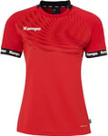 Kempa Femme Wave 26 Women Tee Shirt De Sport À Manches Courtes Vetement Fonctionnel Handball Gym Jogging Running Maillot, Rouge/Rouge Chili, XXL EU