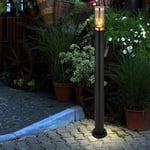 Etc-shop - Borne lumineuse d'éclairage extérieur lampes de jardin noir IP44, lampadaire terrasse balcon, acier inoxydable cuivre fumé, 1x douille