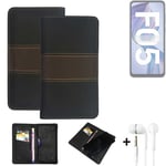 Phone Case + earphones for Samsung Galaxy F05 Wallet Cover Bookstyle protective