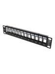 Deltaco 10" Keystone patch panel 12 ports 1U metal black