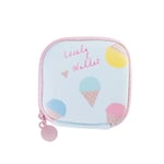 Cute Zipper Mini Bag Earphone Case Protective Usb Cable Organize Blue Grapefruit