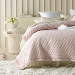 ROOM99 Molly Elegant Dusty Pink Bedspread 170 x 210 cm Versatile as Bed Throw or Sofa Throw, Quilted Bedspread for Bed and Couch, Bedspread