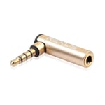 3.5 mm minijack han 90° vinklet adapter - 4-Pole