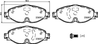 Bromsbelägg, skivbroms - VW - Golf, Passat, Caddy, Polo, Tiguan, Passat alltrack, Up, Arteon, Caddy alltrack. Audi - A1. Skoda - Karoq