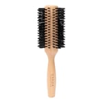 GYADA COSMETICS Brosse ronde large idéale pour cheveux longs, très longs et épais, antistatique, résistant aux hautes températures, manche ergonomique, en bois de hêtre