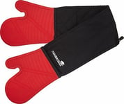 Premium MCDBSILGLOVE Double Oven Glove Silicone Cotton Black Red Double Uk