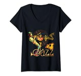 Womens African-American Jazz Musician V-Neck T-Shirt