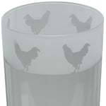 Highball Drinking Glass Cockerel Bird Engraved Decorated Tall Tumbler Gift Boxed