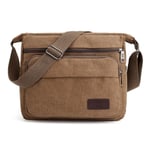 Vattentät budväska axelväska medium, multifickor canvas crossbody väska för män kvinnor, casual herr väska(M)-WELLNGS