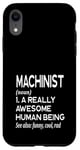 Coque pour iPhone XR Définition de machiniste amusante Magasin d'outils de machines-outils