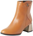 SIDONA Femme Bottines en Cuir, Camel, 37 EU