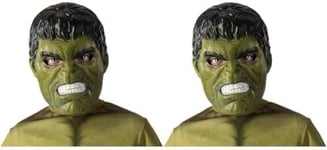 Rubie's 39215NS Marvel Avengers Hulk Deluxe Mask Costume Accessory, Boy's, One Size, Green (Pack of 2)