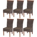 Jamais utilisé] 6x chaise de salle à manger Savona, fauteuil, rotin sans coussin - multicolour