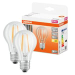 OSRAM LED E27 BULB 60W FILAMENT GLASS GLS ES BULB CLEAR - WARM WHITE - 2 PACK