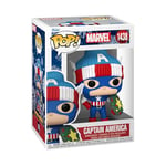 Funko Pop! Marvel: Holiday – Capt. Captain America - Marvel Comics - Collectable Vinyl Figure - Gift Idea - Official Merchandise - Toys for Kids & Adults - Comic Books Fans