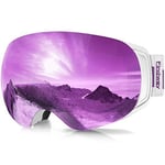 Findway Aldult Ski Goggles Pro naisille ja miehille 100 % UV 400 -suoja-vaihdettava linssi huurtumista estävät lasit lumilautalasit