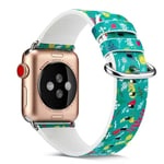 Apple Watch Series 4 40mm kellolle kuviollinen aito nahkainen vaihto ranneke - Tyyli I Monivärinen