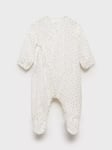 Mango Baby Cruzado Cotton Wrap Over Romper, Natural White